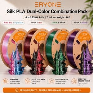 Eryone Combination Pack 4 x 250g Dual-Colour Silk PLA Rolls (1KG Total) Pack 3