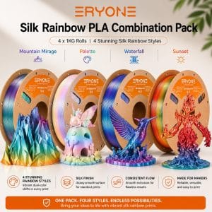 Eryone Combination Pack 4 x 250g Silk Rainbow PLA Rolls (1KG Total) Pack 4