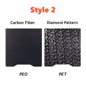 Double-Sided Textured PEI / PEY / PEO Build Plate for Creality Hi Combo – PEO Diamond & PET Carbon Fiber