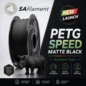 SA Filament PETG Speed Matte Black Filament 1kg 1.75mm